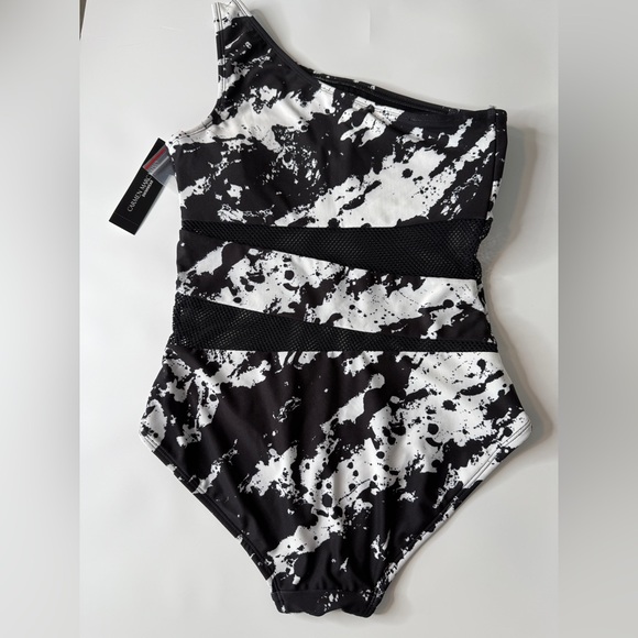 Carmen Marc Valvo - One-Piece Swimsuit with Mesh Detail - Picture 4 of 8